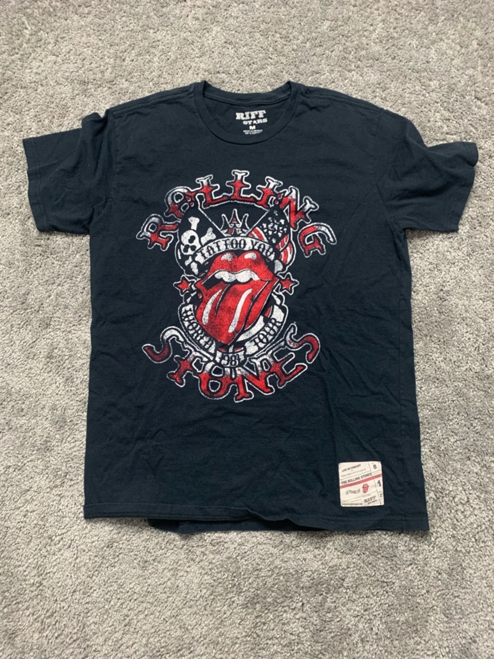 Men’s Rolling Stones Tongue tattooGraphic Tee - Black & Red